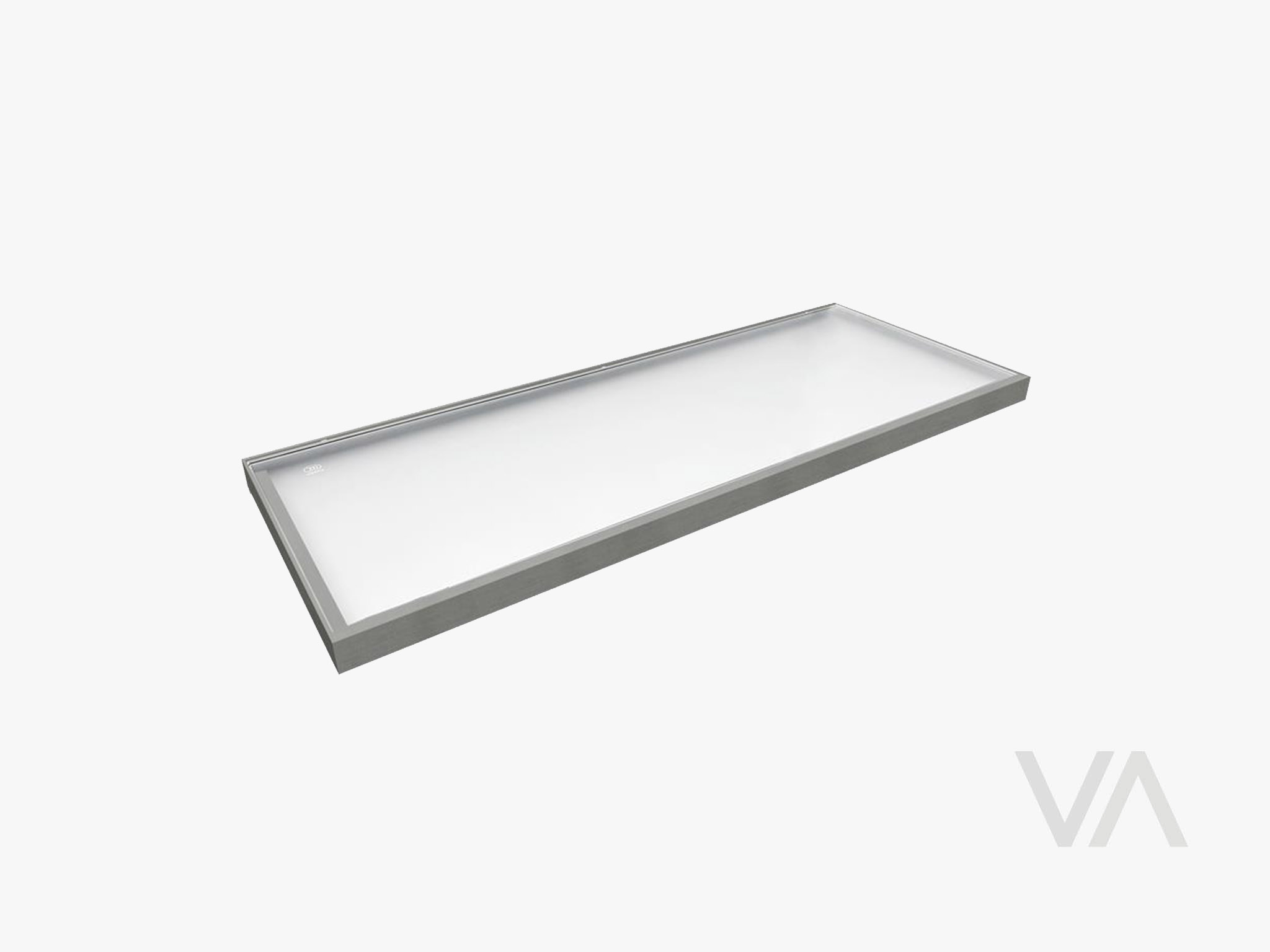PL4012-US Illuminated glass shelf, aluminum, 600 mm, 24V/3W, MC 4000K