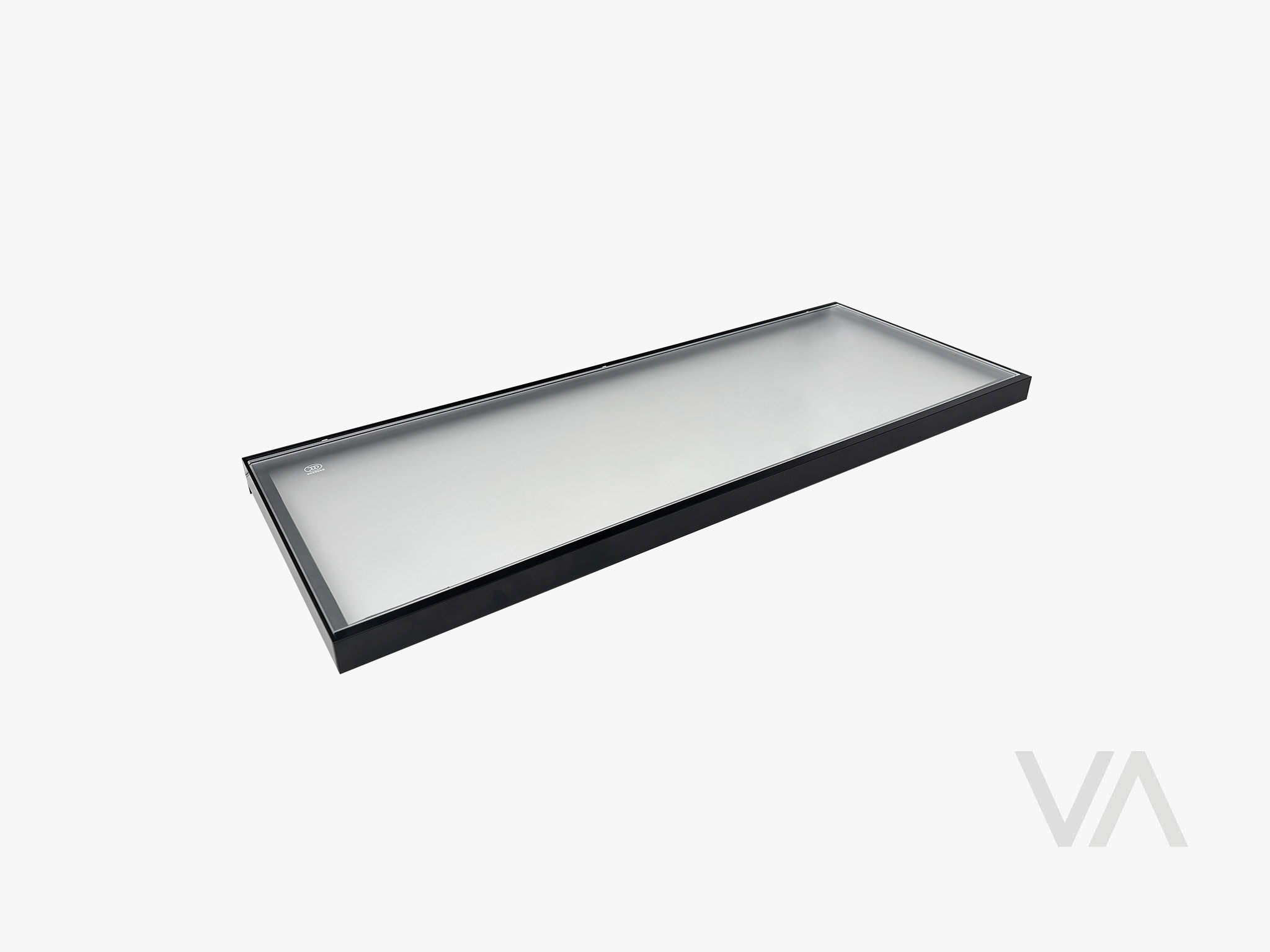 PL4012-US Illuminated glass shelf, black, 600 mm, 24V/3W, MC 3000K